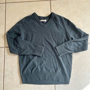 Everlane Sweater Womens Medium Grey  Wool Cashmere V Neck Pullover Knit Soft